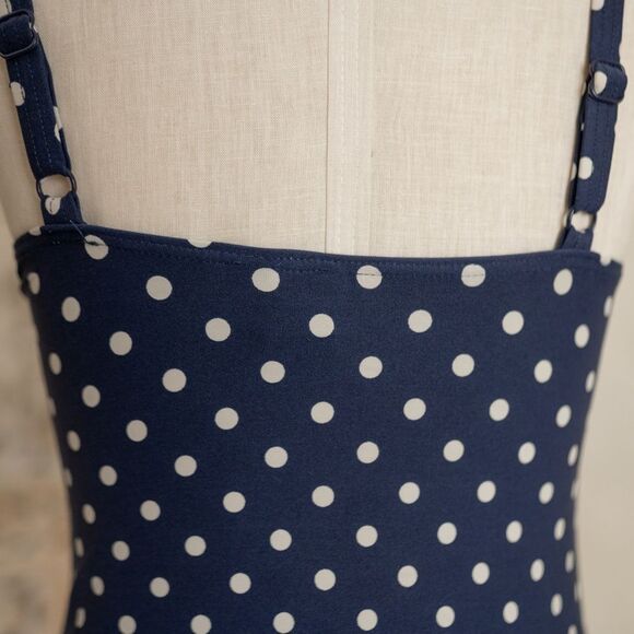 Bond-Eye Australia Nip Tuck Navy Polka-Dot One Piece Swimsuit size US6 - Picture 8 of 13